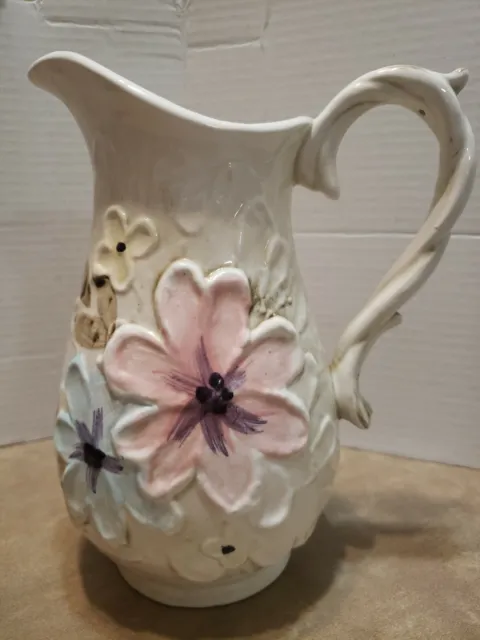 Vintage Flowered Pitcher by Napcoware C- 7810