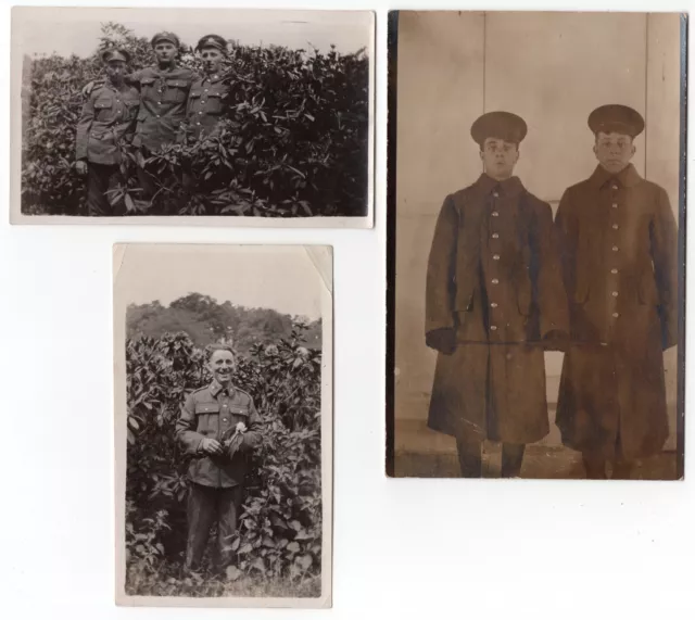 WW1 WWI CEF Canadian soldiers - nice portrait + 2 snapshots #44528