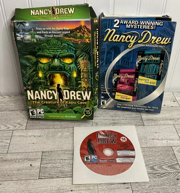 Early 2000’s Nancy Drew PC Mystery Video Games Bundle Lot Of 4