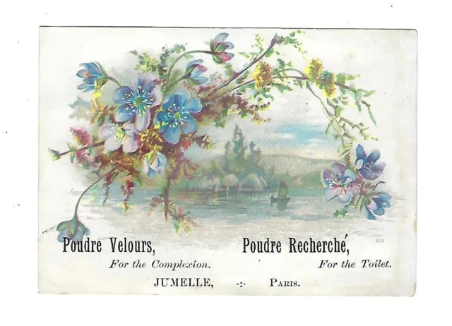 c1890 Victorian Trade Card Poudre Velours Paris