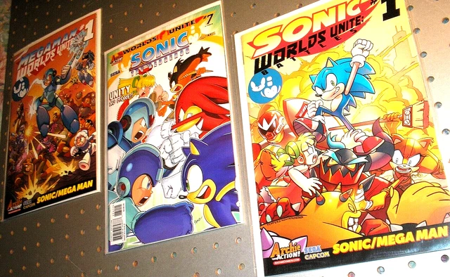 Sonic the Hedgehog  worlds unite 3 lot ;Archie ComicS HOT BOOKS