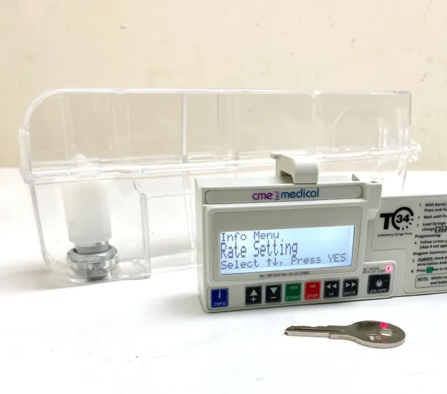 Mckinley T34 Infusion Syringe Pump Driver Serviced + Lockbox & Key