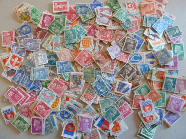 France Series Courantes  Lot De 1000 Timbres Obliteres Par Multiple