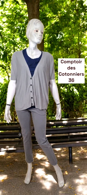 Pull Manches Courtes Comptoir Des Cotonniers – Marron Clair Taille S – Coton – Occasion Très Bon état