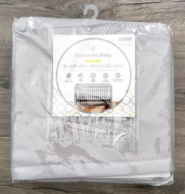 Breathable Baby Mesh Baby Crib Liner Gray New