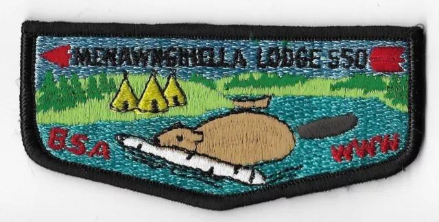 OA Lodge 550 Menawngihella Mountaineer Area  S8b flap; 1986 Ordeal