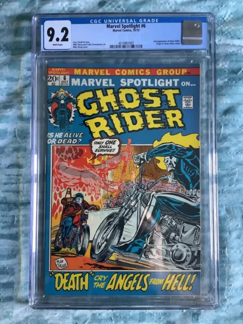 MARVEL SPOTLIGHT #6 CGC 9.2 (1972)  2nd APPEARANCE GHOST RIDER ORIGIN WHITE PAGE