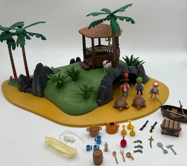 Playmobil 3799 L'île Aux Pirates - Barque Et Trésor Robinson - Boîte D'origine