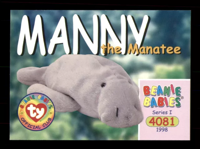 Manny The Manatee 97 Retired Series I 1998 TY Beanie Baby Trading Card