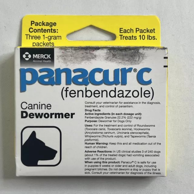 Panacur C Canine Dewormer - Three, 1-Gram Packets