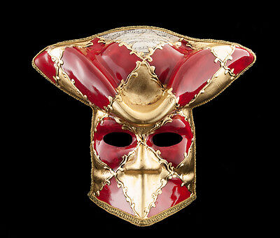 Mask Casanova from Venice Bauta Red Carnival Prom Venetian VG13 1470