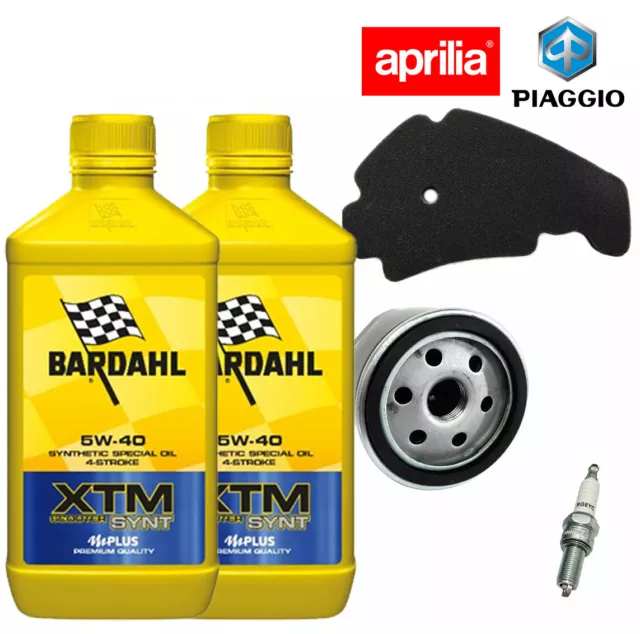 Kit/tagliando Beverly Scarabeo/400/500 Bardahl XTM 5W40 filtro olio aria cande