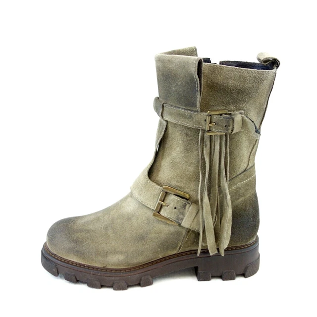 Manas Chaussures Femmes Bottes Bottines Bottes Cuir Daim Braun 36 Np 179 Neuf