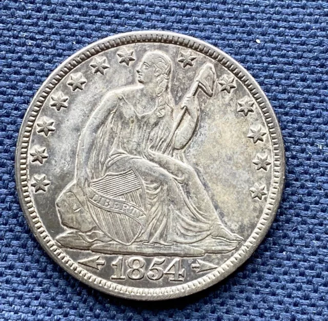 A 1854 -O   Seated Liberty Arrows At The Date  Silver Half Dollar 50c .