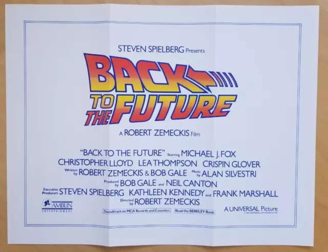 Back to the Future 1985 Original Audience Attendance Poster