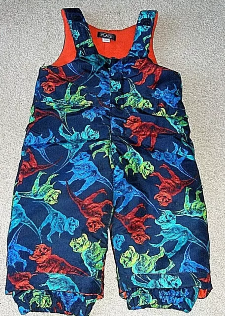 The Children's Place Toddler Bib Snow Pants 18-24 Months Dinosaur Pattern WCL