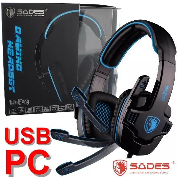 SADES WOLFGANG SA-901 PC 7.1 Surround Headphones Noise Reduction Microphone USB