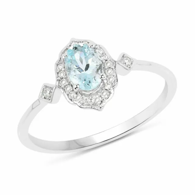 BIRTHDAY GIFT FOR Her Natural Aquamarine Gemstone Band Ring Size 5 925 ...