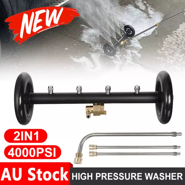 4000PSI Under Car Pressure Washer Undercarriage Cleaner Underbody Wash Broom Set
