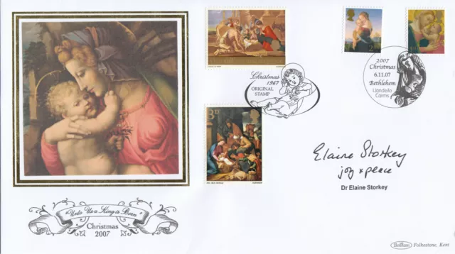 (96322) GB Benham FDC DR EALAINE STORKEY SIGNED Christmas Bethlehem 2007