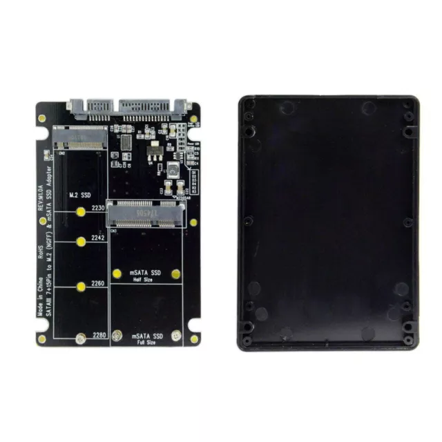 2 in 1 M.2 NGFF B-key mSATA SSD to SATA 3.0 Adapter Converter Case Enclosure