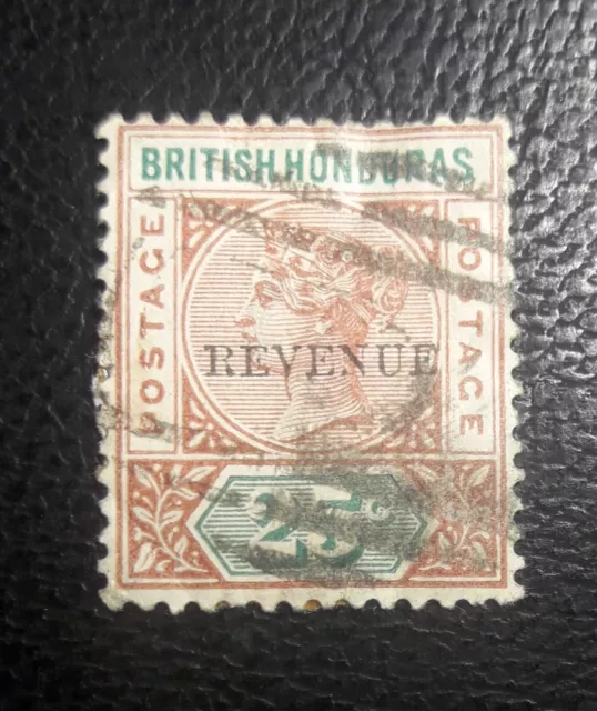 BRITISH HONDURAS QV 1899 25c revenue opt sg68 sgc£45. QP56.