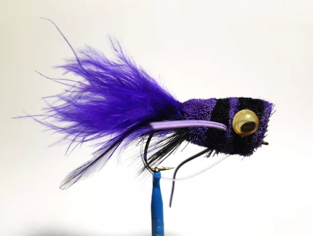 1x Mouche peche HAIR BUG PURPLE VIOLET H2/4/6 saltwater hair bass bar fishing