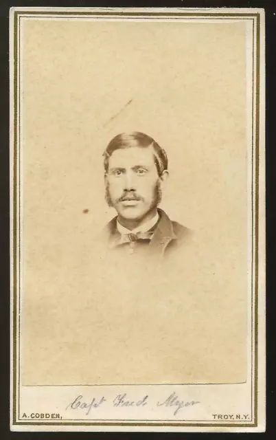 Civil War CDV Union PVT Capt Charles F Myer 93rd NYVI WIA Wilderness