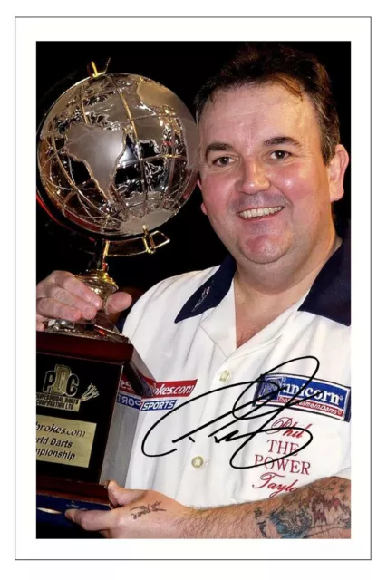 PHIL TAYLOR Signed Autograph PHOTO Fan Gift Signature Print DARTS World Champion