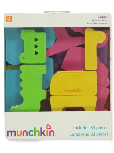 Munchkin Baby 33-Piece Safari Foam Puzzle Set - yellow multi, one size