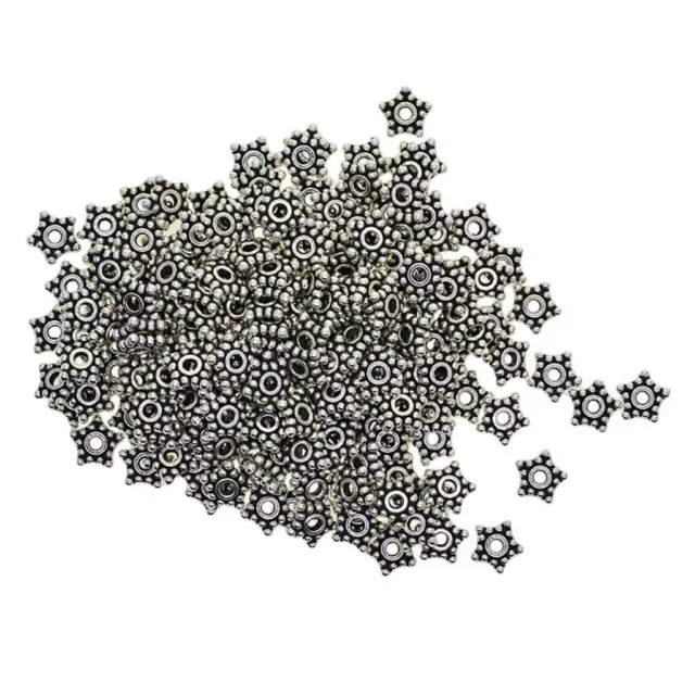 100x Tibetan Silver Star Spacer Beads Large Hole Beads DIY Necklace Bracelet