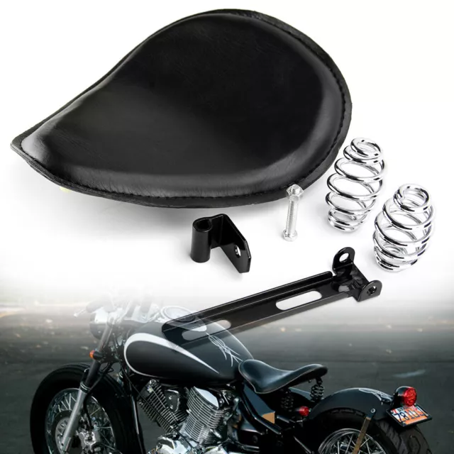 Motorcycle 3" Spring Solo Style Bracket Seat For Harley Sportster Chopper Bobber