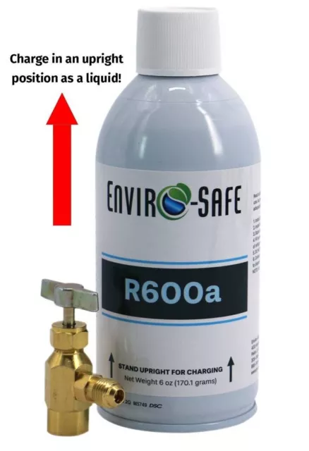 R600a, "HC"  6 oz. Modern Refrigerant Upright Cans w/ Top Tap Kit