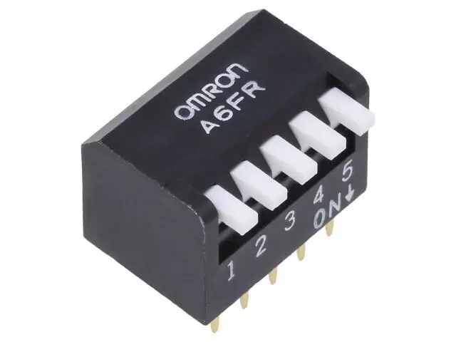 A6FR-5104 Schalter: DIP-SWITCH OFF-ON 0,025A/24VDC Pos: 2 -20-70°C 290mN OMRON O