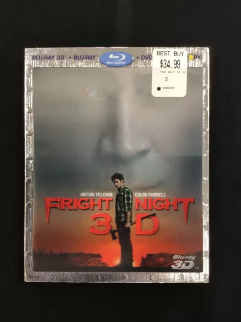 Fright Night 3D Blu-ray DVD, 2011 Disc Set 3D/2D Colin Farrell W/Slipcover!