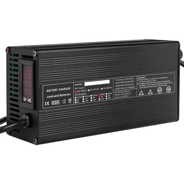 GOLF CART BATTERY Charger 48Volt 5 Amp Round 3Pin Plug For Yamaha DS E