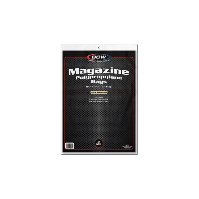 BCW 1-MAG-Thick Magazine Bags - Thick 100 CT acid free polypropylene sleeves
