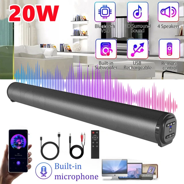 2024 BLUETOOTH 3D Surround Sound Bar Wireless TV Home Theater Soundbar