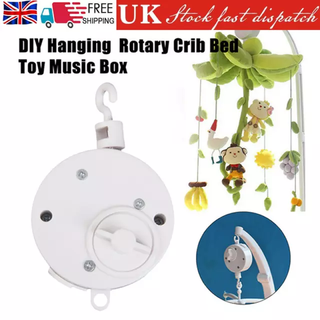 DIY Rotary Baby Cot Mobile Crib Bed Toy Wind-up Music Box Infant Bell Hanging UK