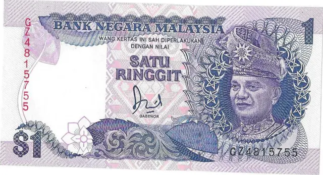 Banknotes Malaysia 1986 1 Ringgit P-27a UNC Prefix GZ