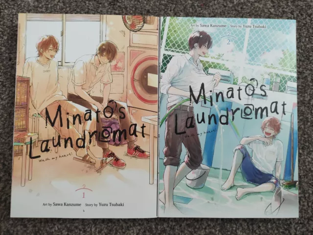 Minato's Laundromat Vol 1 & 2, English Yaoi Manga, Yuzu Tsubaki
