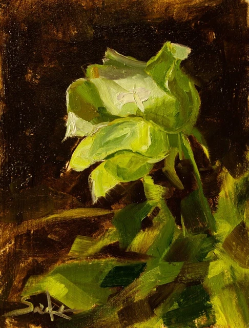 VENDITA ! Pittura a olio rosa originale, pittura floreale impressionista,...