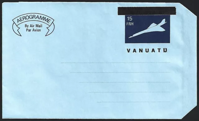 (AOP) Vanuatu 1980 15fnh blue aerogramme mint