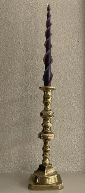 Vintage Solid Brass Heavy Candlestick Candle Holder 11 inches Ornate