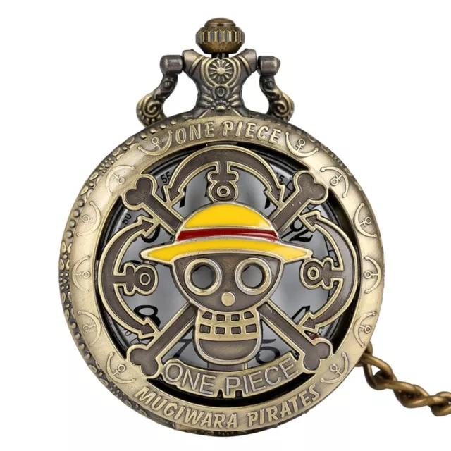 Mens Womens Skull Design Quartz Pocket Watch with Necklace Chain Cosplay Gifts