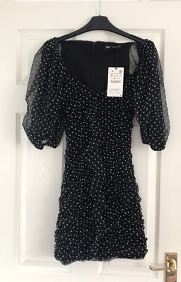 Zara dress, size medium, new with tags, black & White Polka Dot
