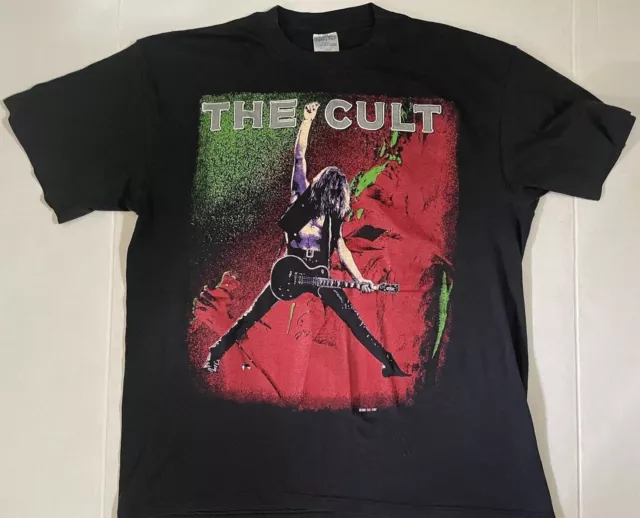 Vintage 1989 The Cult: "Sonic Temple" Black Rock Concert T-Shirt Size XL (USA)