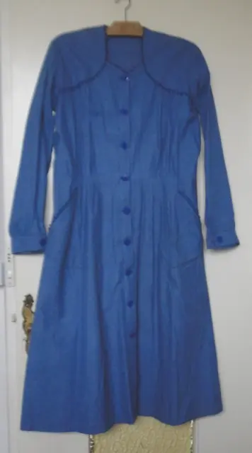 Dress Long Sleeve Plain Blue Years 40/50 N° 104