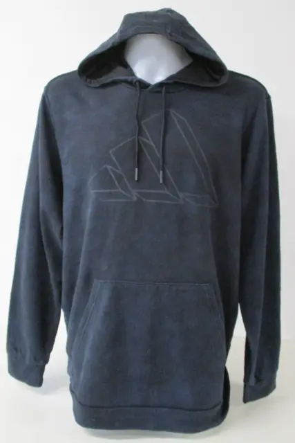 Felpa con cappuccio ADIDAS, leggera, logo a 3 righe, navy, nera, X grande, si adatta a 50" petto