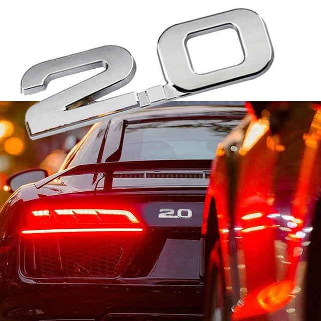 3D 2.0 Logo Car Emblem Badge Sticker Trunk Bumper Fender Decals Car Accessories